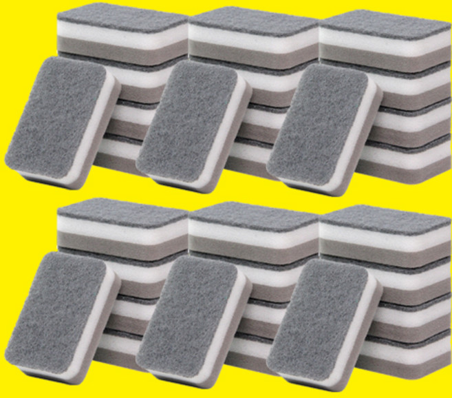 쿠빙홈 고밀도 양면 스펀지 수세미, 1세트, 30개입