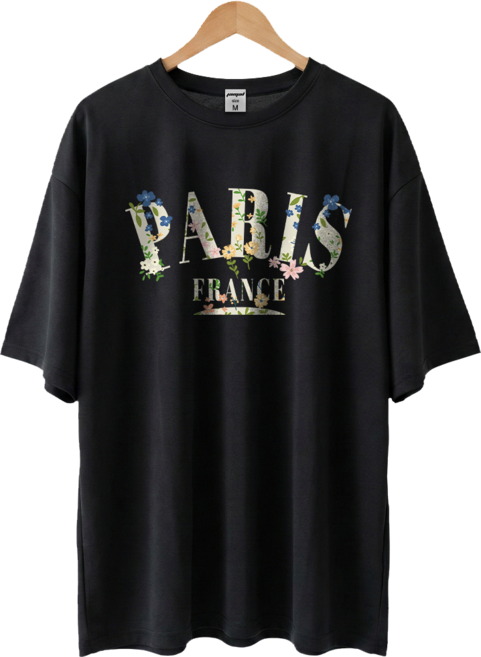 몰토벨리노 파리 플라워가든 데일리 반팔 오버핏 래쉬가드 상의 & 4부 보드숏 비치 바지 상하 세트, 타입1 상의만