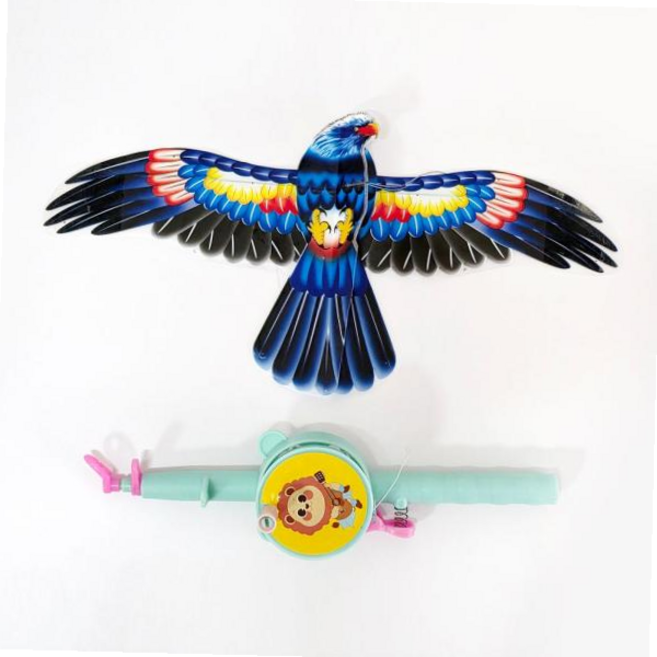 낚시연 제비연 독수리연 앵무새연 연 날리기 만들기 세트 키트 가오리연 얼레, 독수리, 독수리, 1개