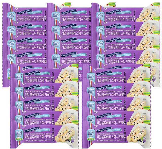 끼리 크림치즈 리얼스틱 케이크 30g 블루베리 25개