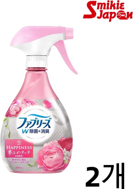 P&G 페브리즈 레노아 해피니스 앤티크로즈 플로럴 본품 일본직배송 탈취관리 도움, 2개, 370ml