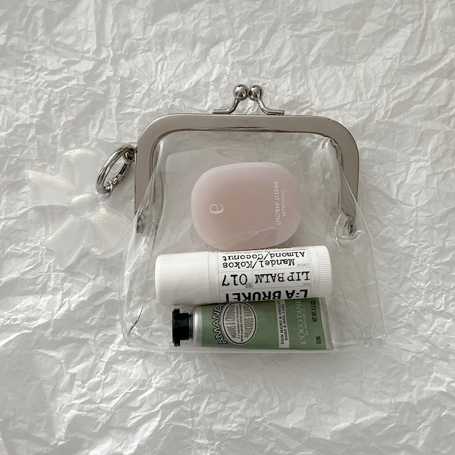 메리샵 똑딱이 투명 pvc 파우치 동전지갑