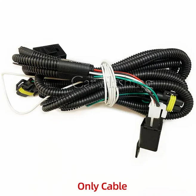 자동차 안개등 어셈블리 LED 렌즈 엔젤 아이 주간 램프 DRL 스즈키 짐니 그랜드 비타라 스위프트 스플래시, 01 Only cable