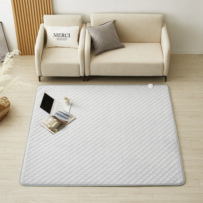 [26년형 두께UP] 한일좋은자리 전자파안심 프리미엄 양면극세사 카본 탄소 소파 전기요매트, 라지킹(180X200cm), 차콜그레이