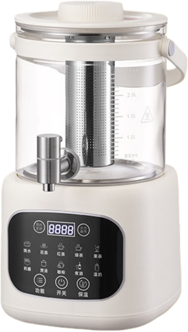 多功能養生壺 12小時保溫 1000W快煮 316不鏽鋼底盤, 白色, 1個, 3L