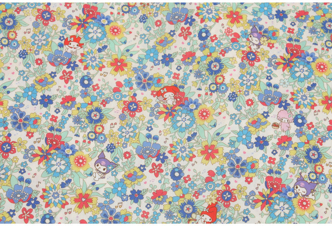 [캐릭터원단] 리버티 재팬 x 산리오 마이멜로디 / 마이멜로디 플로럴 프렌즈 / 일본 리버티 정품 / 타나론 패브릭, 1개, C