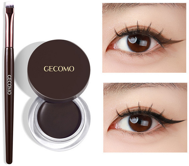 대동상사 젤 아이라이너 롱 브러쉬 매끄럽고 화사하게 오래 지속 쉽게 번지지 않음 워터프루프, 브라운, 1개