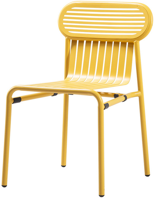 링컨 야외용 철제 카페 테라스 야외 의자, 옐로우, 1개