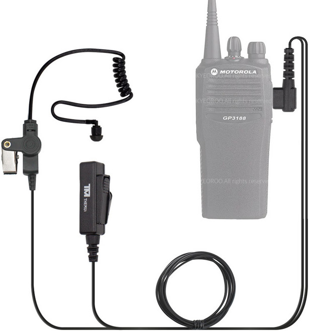 MOTOROLA 모토로라 3188 3688 무전기 호환 프리랜서 경호원용 더뮤 D타입 롱 이어마이크 인이어 리시버