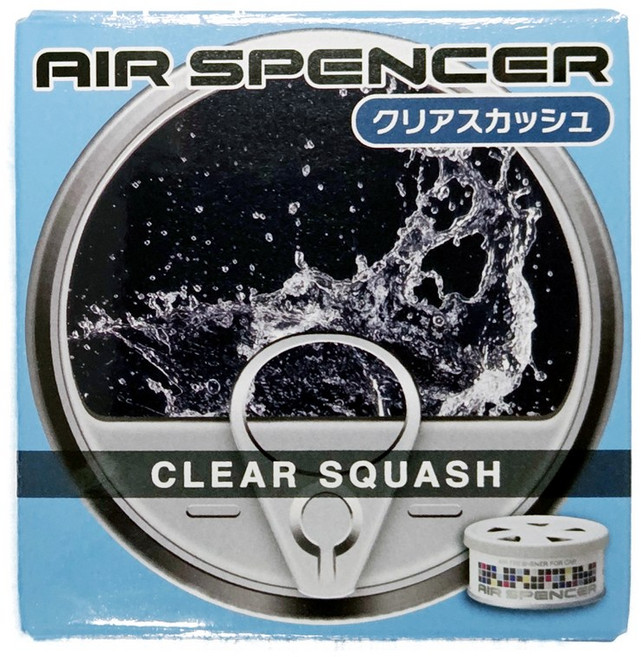 정식수입 에이코샤 영광사 에어스펜서 Air Spencer 고급 차량용 방향제 양면 사용 캔타입 실내 탈취용, 클리어스쿼시(CLEAR SQUASH), 1개
