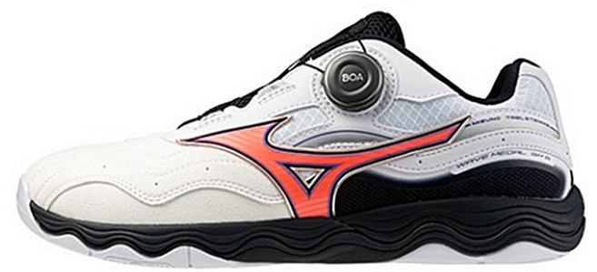 미즈노 보아 탁구화 웨이브메달 SP5 (화이트칼립소코랄블랙)