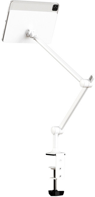 지니비 패드바이미 마그네틱 자석 아이패드 거치대 책상 클램프형, 11인치 - 프로 7세대 M4, 화이트, 1개