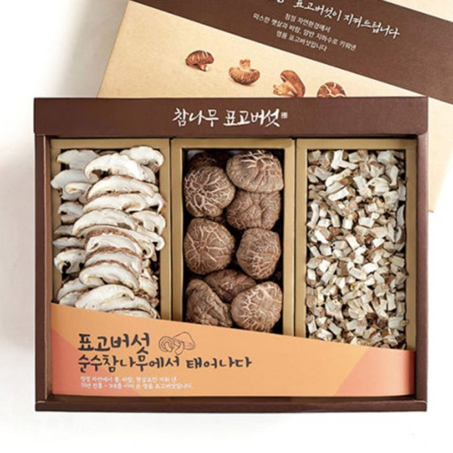 토종원 유기농 표고버섯 동고 3종세트 (통버섯 90g 슬라이스 80g 표고칩 80g) 명절 선물세트, 1개