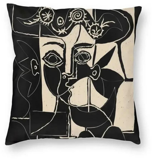 파블로 피카소 쿠션 커버 자동차 폴리에스테르 베개 단일 아트, A. 40X40CM, 크기: 1. 40X40CM / 색상: M. 13, 1개