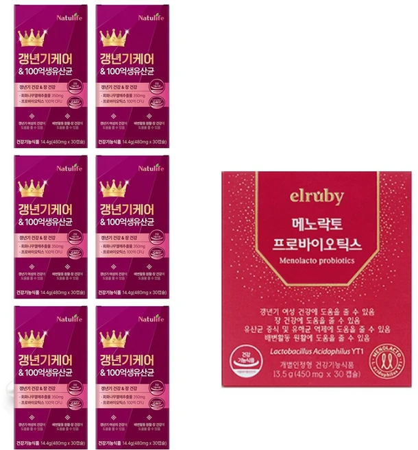 여성 갱년기 유산균 YT1+갱년기 케어 100억 유산균세트/프리미엄 여성 갱년기 케어 100억 생 유산균 식약청인증 영양제, 7개, 30회분 - 쿠팡