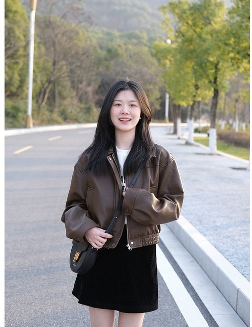 短款小皮衣外套 小個子秋季夾克