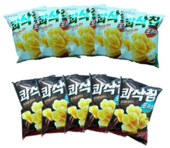 신제품 오리온 콰삭칩 [사워어니언맛60g x 5봉 +트러플솔트맛60g x5봉] 감자칩, 60g