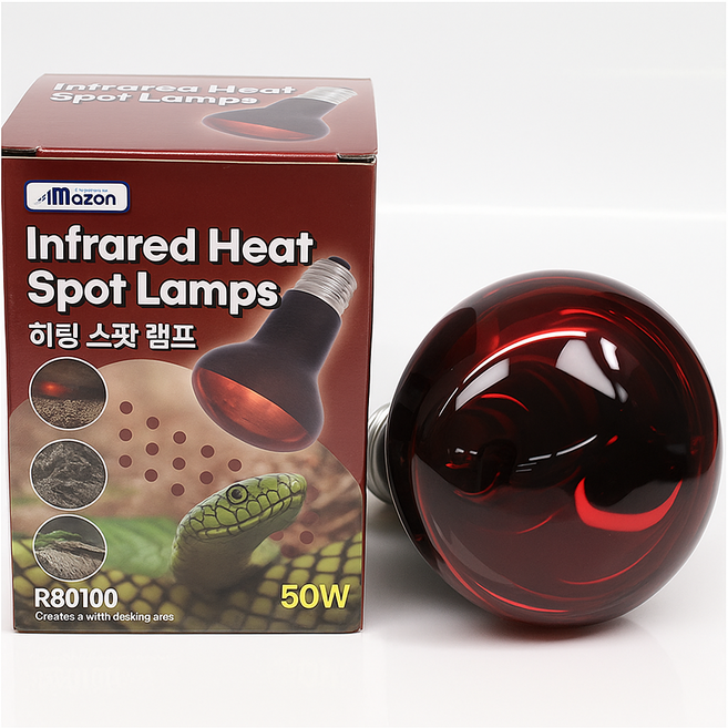 아마존 파충류 겨울철 온도유지 적외선 히팅램프 50w