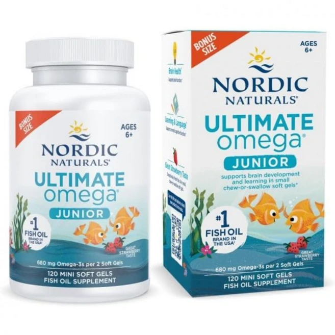 Nordic Naturals Ultimate Omega Junior Chewable 노르딕네츄럴스 청소년 얼티메이트 오메가3 DHA EPA 함유 츄어블 딸기맛 120정, 1개 - 쿠팡