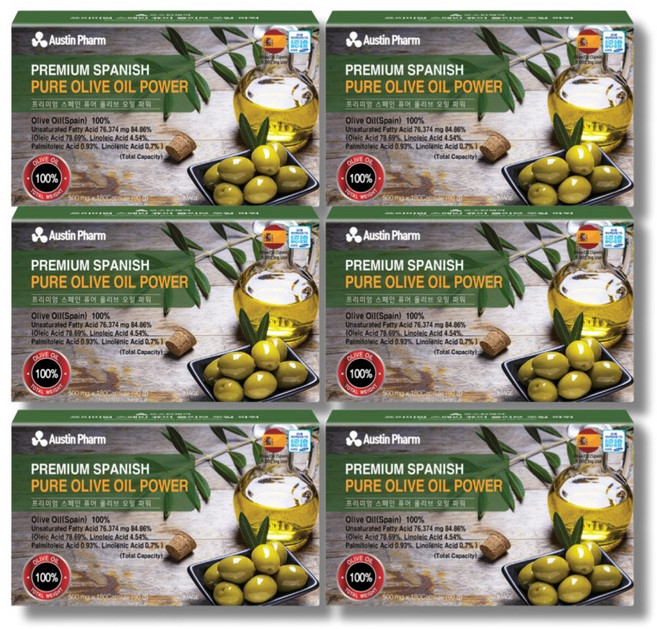 지중해 올리브유캡슐 올리브오일 엑스트라버진 올리브캡슐 6개월, 6개, 30회분