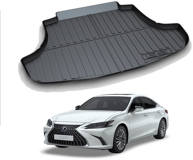 리얼핏 렉서스 ES300H 7세대 7.5세대(18년~25년) 트렁크매트 카본 3D 논슬립 TPE [호환], 블랙카본, 렉서스 7세대 ES300H