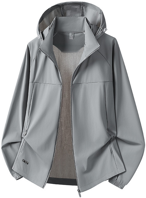 2026 夏季新款戶外輕量防曬衣 男女情侶款防紫外線薄款冰感防曬服, 男灰色