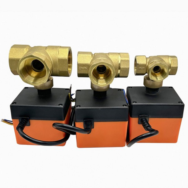1/2" 3/4" 1" 1-1/4" 3 방향 전동 볼 밸브 T/L 220V 24V 12V 선 2 제어 전기, 02 T Type, 01 24VAC, 02 DN25, 1개