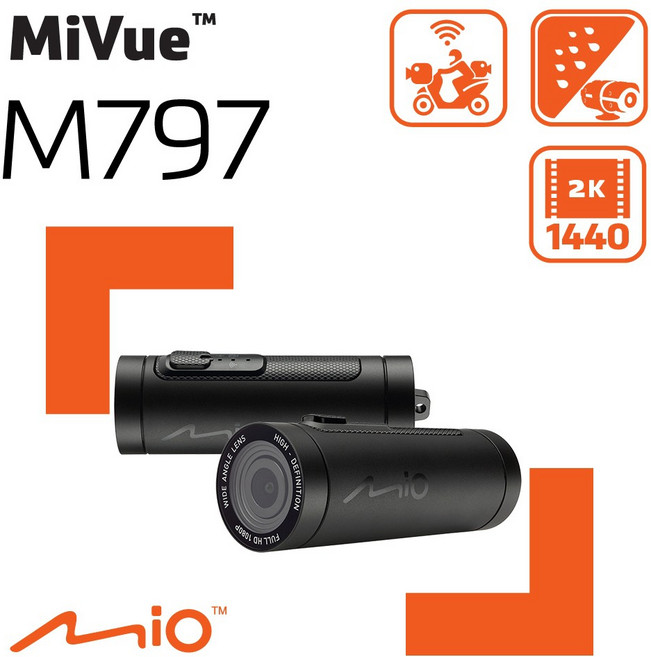 Mio MiVue M797 機車行車記錄器 2K高解析度 輕巧易安裝, 勁系列