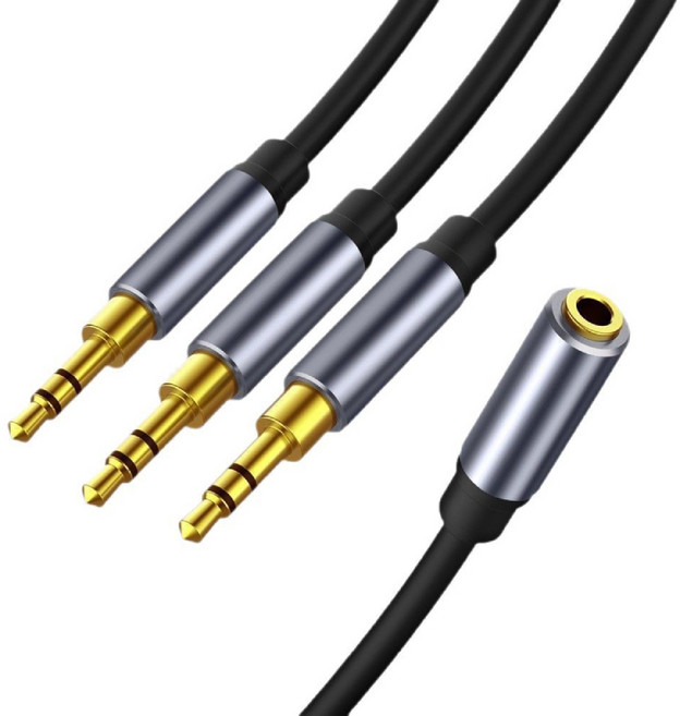 3.5mm 音源分配線, 黑色, 1個, 40-722-05(1母3公)