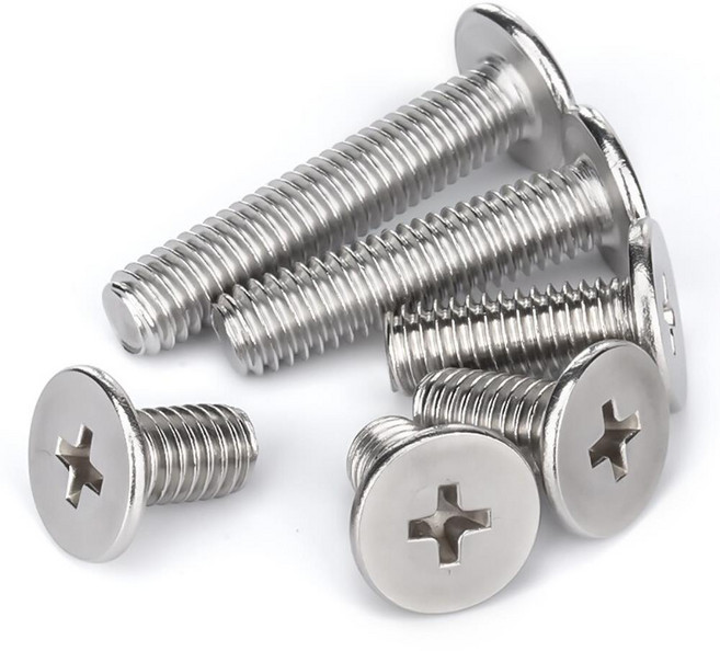 M2 100개 실버 십자 저두 볼트 CM 크로스 필립스 플랫 헤드 스테인리스 스틸 서스 304 나사 볼트, 8mm