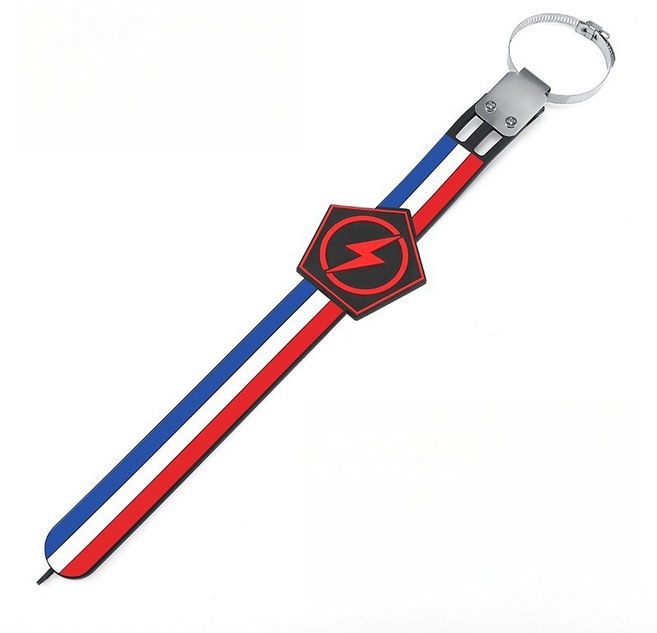 데이지 국기모양 길이 조절 홀더형 실리콘 자동차 정전기 방지 벨트 삼색 배기통 걸이식 고무바형 차량용 정전기 제거 체인 밸트 밴드 줄 카 정전기 제로 해소 감소 차단 접지 용품, 1개, 프랑스