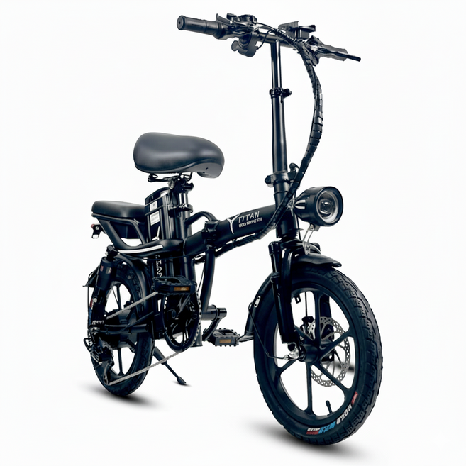타이탄300 프로 전기자전거 PRO TITAN 500W 48V 10ah 13ah 21ah 분리형 리튬이온 배터리 접이식 자전거도로주행가능 PAS 스로틀 겸용 자전거 미니벨로 출퇴근, 블랙, 스틸