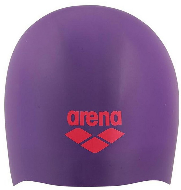 Arena 유니 긴 머리 실리콘 수영 모자 편안하고 매우 부드러운 고탄성 목욕 캡 여성 및 남성용 일상 사용 및 훈련 미래의 황혼/물, 플럼/브라이트 코랄