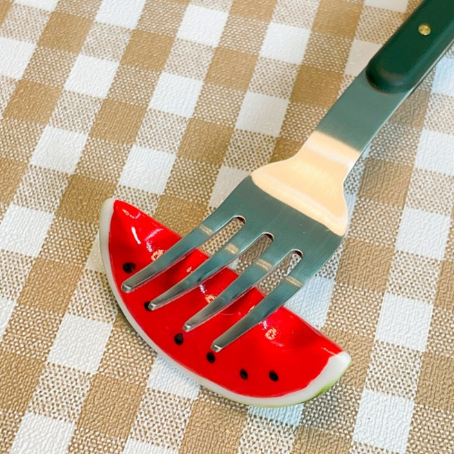 주방 수저 받침 과일모양 귀여운 젓가락 받침 인테리어 소품, 1개, 수박-레드