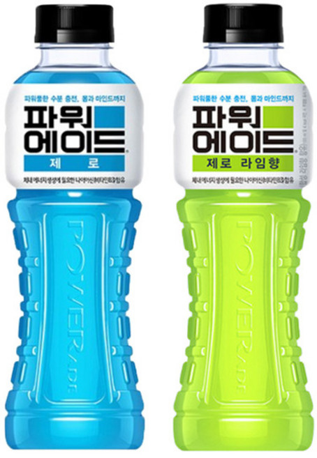 파워에이드 600ml 2종 제로3+제로라임3 총6개, 6개
