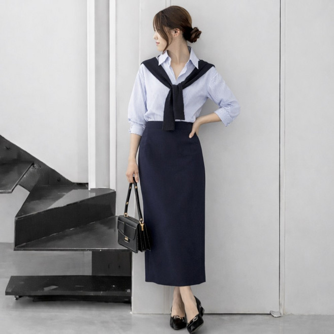 예쁜핏 H라인 롱스커트 55~100 빅사이즈 h라인 스커트 여성 정장치마