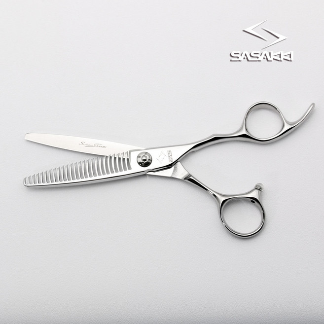 사사끼 전문가용 틴닝 미용가위 FU253 일본 V10 스테인리스스틸 특수강, 1개