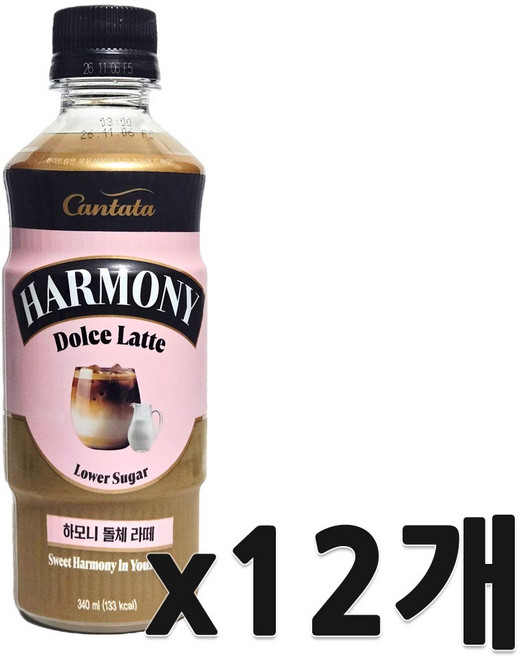 칠성)칸타타하모니돌체라떼, 12개, 340ml