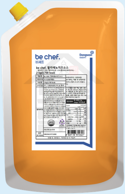 동원 홈푸드 비셰프 할라페뇨치즈소스 2kg 할라피뇨, 1개