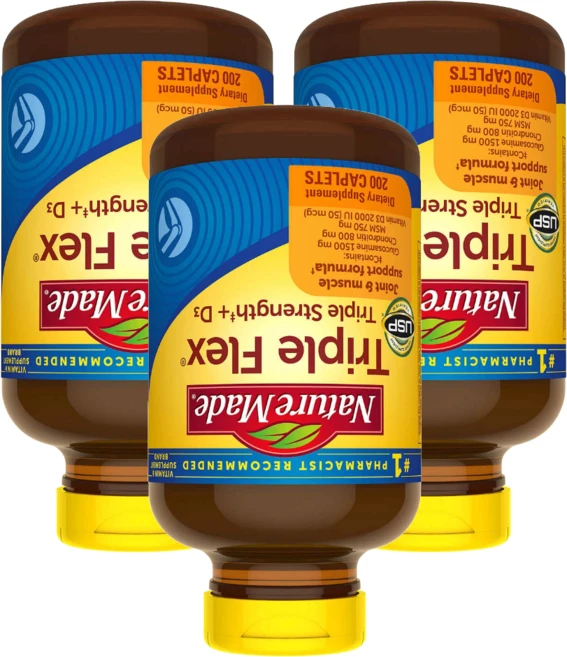 네이처 메이드 트리플 플렉스 트리플 스트렝스 글루코사민 콘드로이친 MSM, 3개, 200정 - 쿠팡