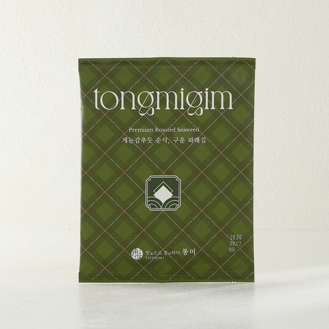 [통미김-7장] 고품격 바삭하고 고소한 밥반찬 100% 국내산 구운 파래김 7장, 10g, 1개