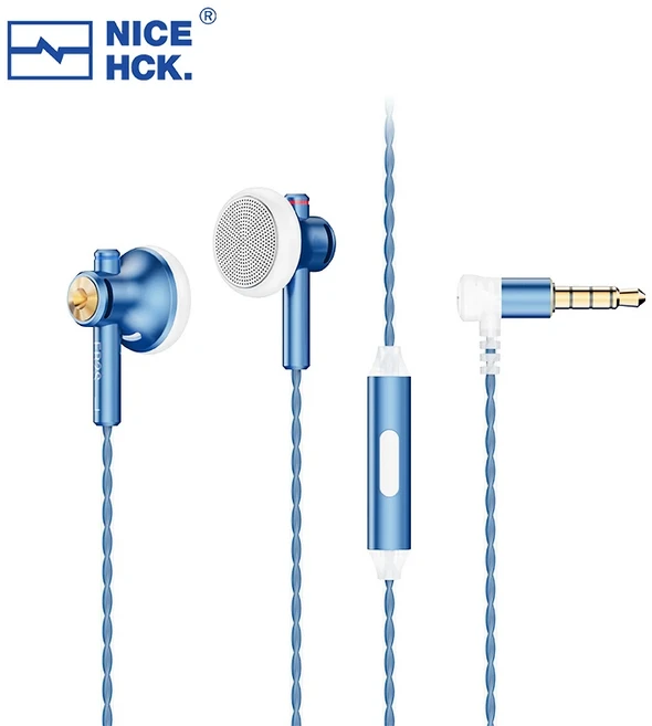 NICEHCK EB2S Pro 3.5mm 플러그 마이크 플랫 헤드 이어 HiFi 유선 LCP 다이나믹 뮤직 보컬 PK1 MX500, 02 3.5mm With Mic