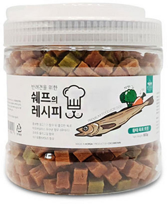 애견 웰빙 영양 황태 육포 트릿 큐브 800g 강아지간식, 1개