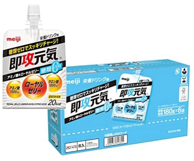 볼판매 메이지 즉공건강젤리 아미노산&로얄젤리 당류0 영양드링크맛 180g×6개 아미노산 1500mg 구연산 1000mg 로열젤리 함유 20kcal, 180g - 쿠팡