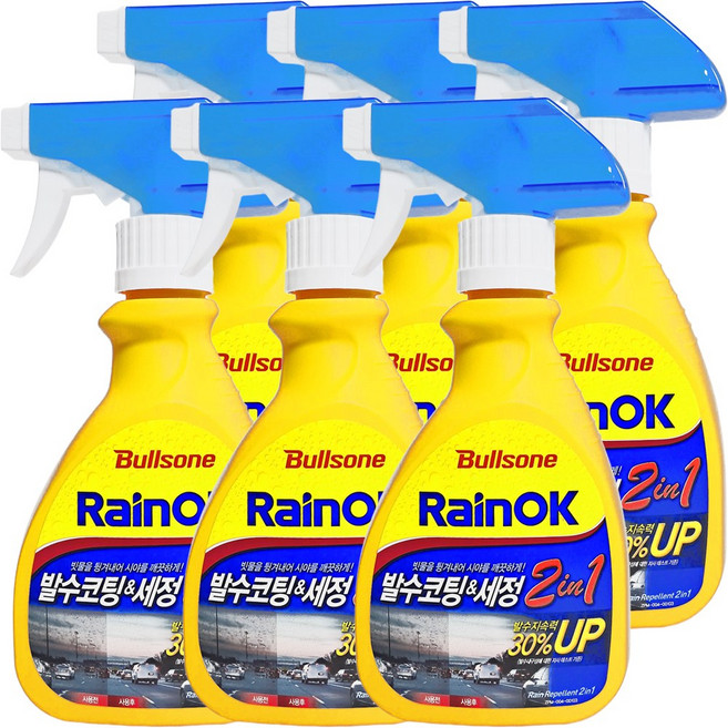 불스원 레인OK 발수코팅 & 세정 2 in 1, 300ml, 6개