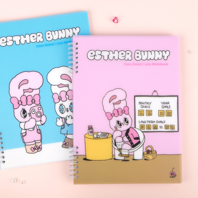 에스더버니 뒷면 필기가 편리한 노트 (2 option), 블루, 1개