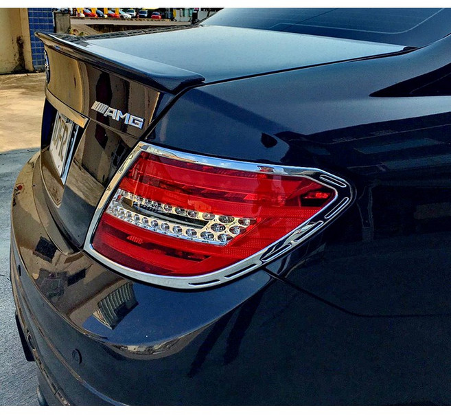 Benz C系列 W204 C180 C200 C220 C250 2011-14 改裝鍍鉻車燈框 尾燈框, 1個