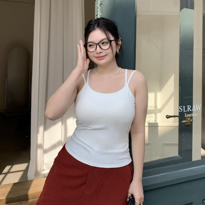 젬버트 데일리 빅사이즈 면스판 레이어드 캡내장 끈나시