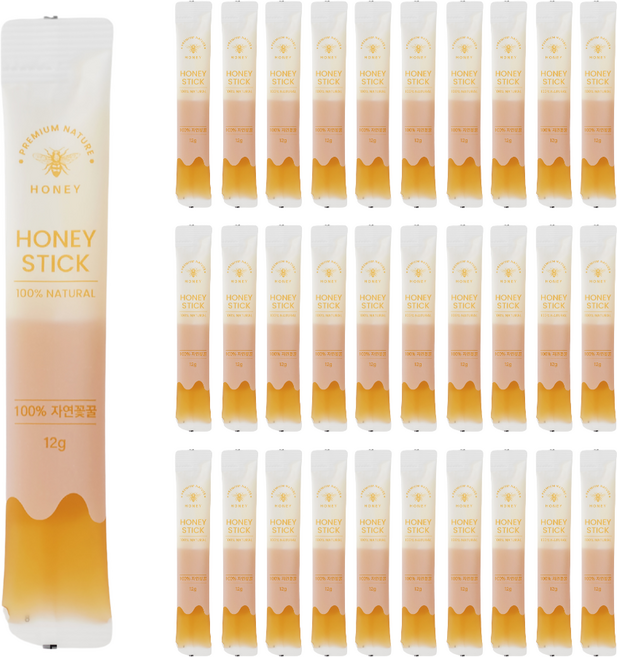 내츄럴허니 야생화꿀 꿀스틱 벌꿀스틱 실속형, 30개, 12g