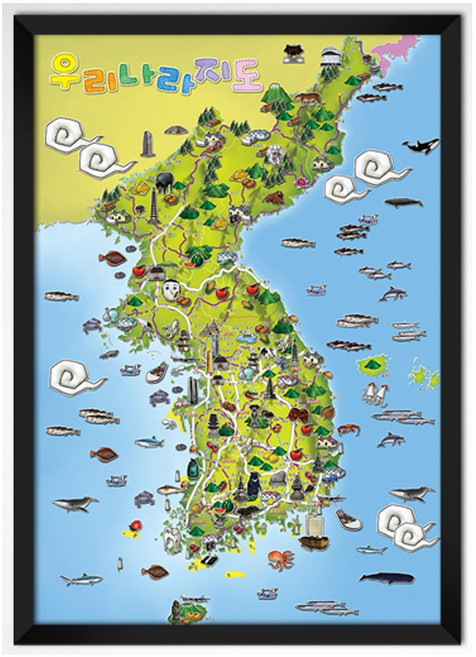 퍼즐라이프 대한민국 우리나라지도 500피스 직소퍼즐액자 PL864, 퍼즐+슬림우드블랙액자, 1개